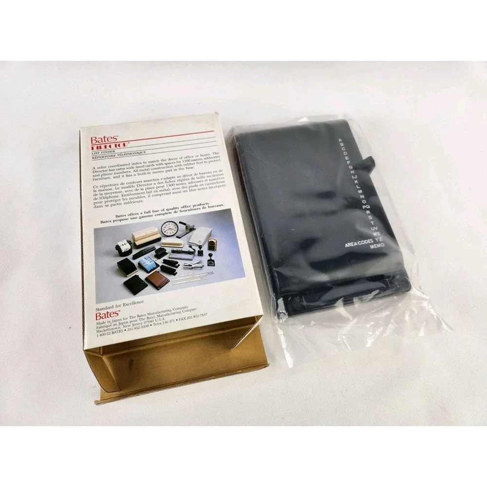 NEW Vintage Metal Bates Secretary Telephone Address Directory Desk Rolodex Book